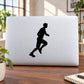 Youth runner decal with black male silhouette on white rectangular backing