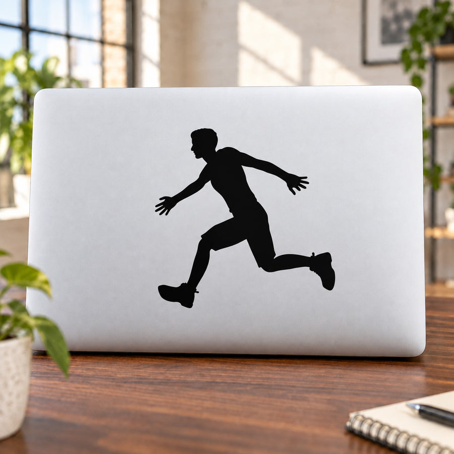 Running Runner Wall Decal - Vinyl Decal - Car Decal - 011 — illustrative vinyl decal application mockup. Surrounding objects are not included.
