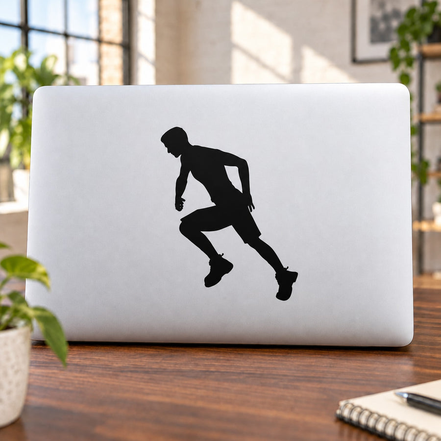Running Runner Wall Decal - Vinyl Decal - Car Decal - 012 — illustrative vinyl decal application mockup. Surrounding objects are not included.