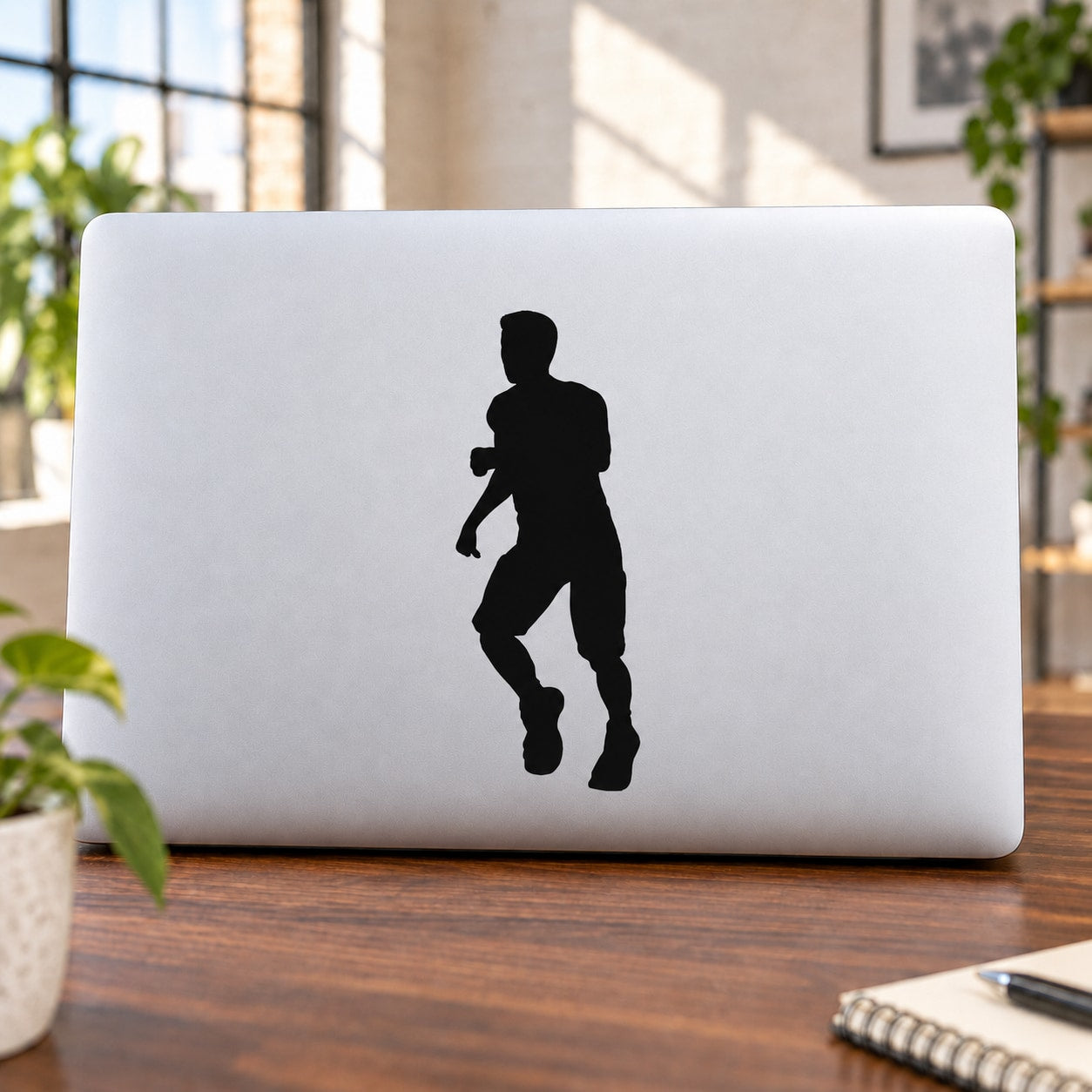 Fast Male Runner Decal — illustrative vinyl decal application mockup. Surrounding objects are not included.