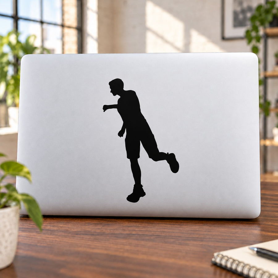 Jogging Male Runner Decal — illustrative vinyl decal application mockup. Surrounding objects are not included.