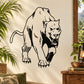 Tiger decal with black and white saber-tooth line art