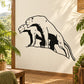 Saber-tooth tiger wall decal with black silhouette