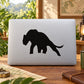 Black saber-tooth tiger silhouette vinyl decal