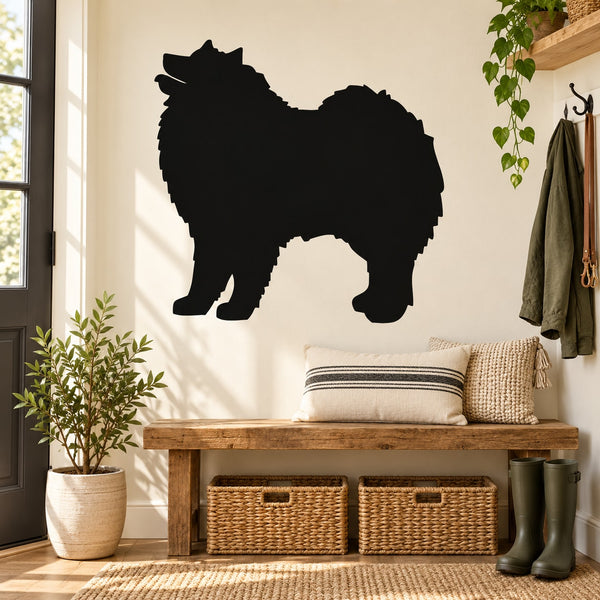 Samoyed dog silhouette decal in black, single design