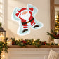 Santa snow angel sticker with red-clad cartoon Santa arms out and heart