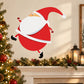 Santa walking quietly vinyl wall decal, red suit with white beard and hat