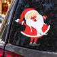 Santa Claus vinyl decal sticker with smiling face, red hat and suit on a window