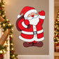 Santa waving wall decal vinyl sticker with red suit and hat