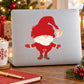 Red cartoon Santa vinyl wall decal sticker with white beard and hat