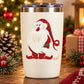 Santa Claus vinyl decal on white tumbler, red hat and beard illustration