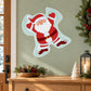 Santa Claus vinyl wall decal with red suit and white beard, waving with heart