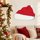 Santa hat vinyl wall decal sticker in red with white trim