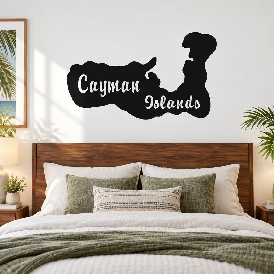 Cayman Islands Decal — illustrative vinyl decal application mockup. Surrounding objects are not included.