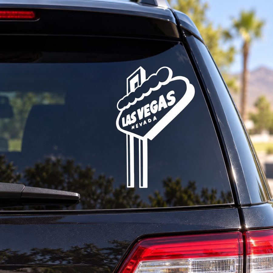 Las Vegas Nevada car decal with white cloud logo and Las Vegas text