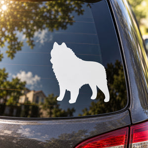 Schipperke dog silhouette decal, white