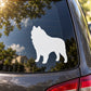 Schipperke dog silhouette decal, white