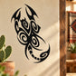 Tribal tattoo style scorpion decal, black tribal design on light surface