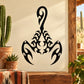 Black scorpion tattoo decal with ornate tribal claws and stinger