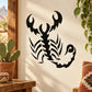 Black scorpion crawling wall decal with detailed claws and tail