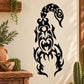 Black scorpion style wall decal with tribal flame design