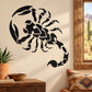 Black tattered scorpion wall decal with curved claws and segmented tail
