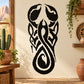 Black twisted scorpion tail wall decal with stylized curled tail