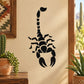 Black scorpion wall decal with raised tail and stinger