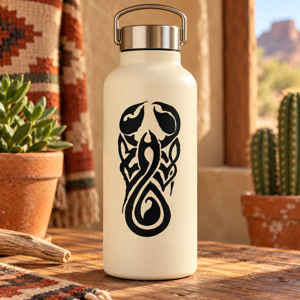 Scorpion tail decal featuring curled tail scorpion design, black on light background