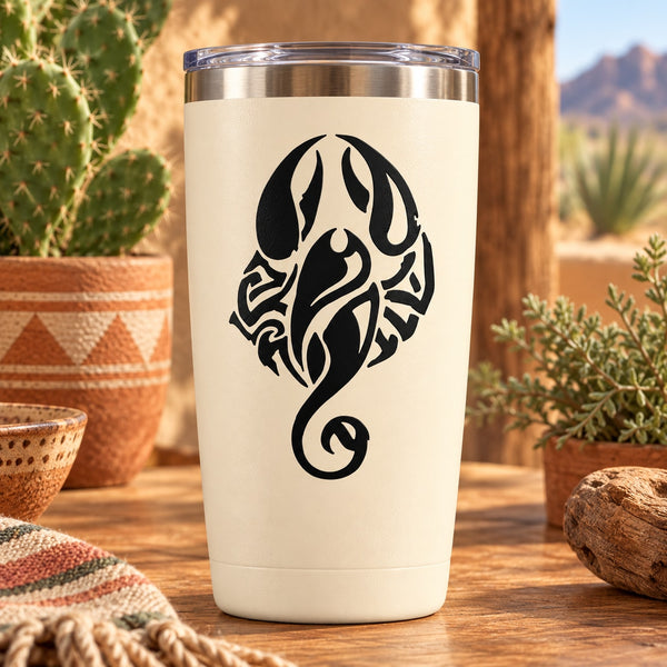 Black stylized scorpion vinyl decal graphic