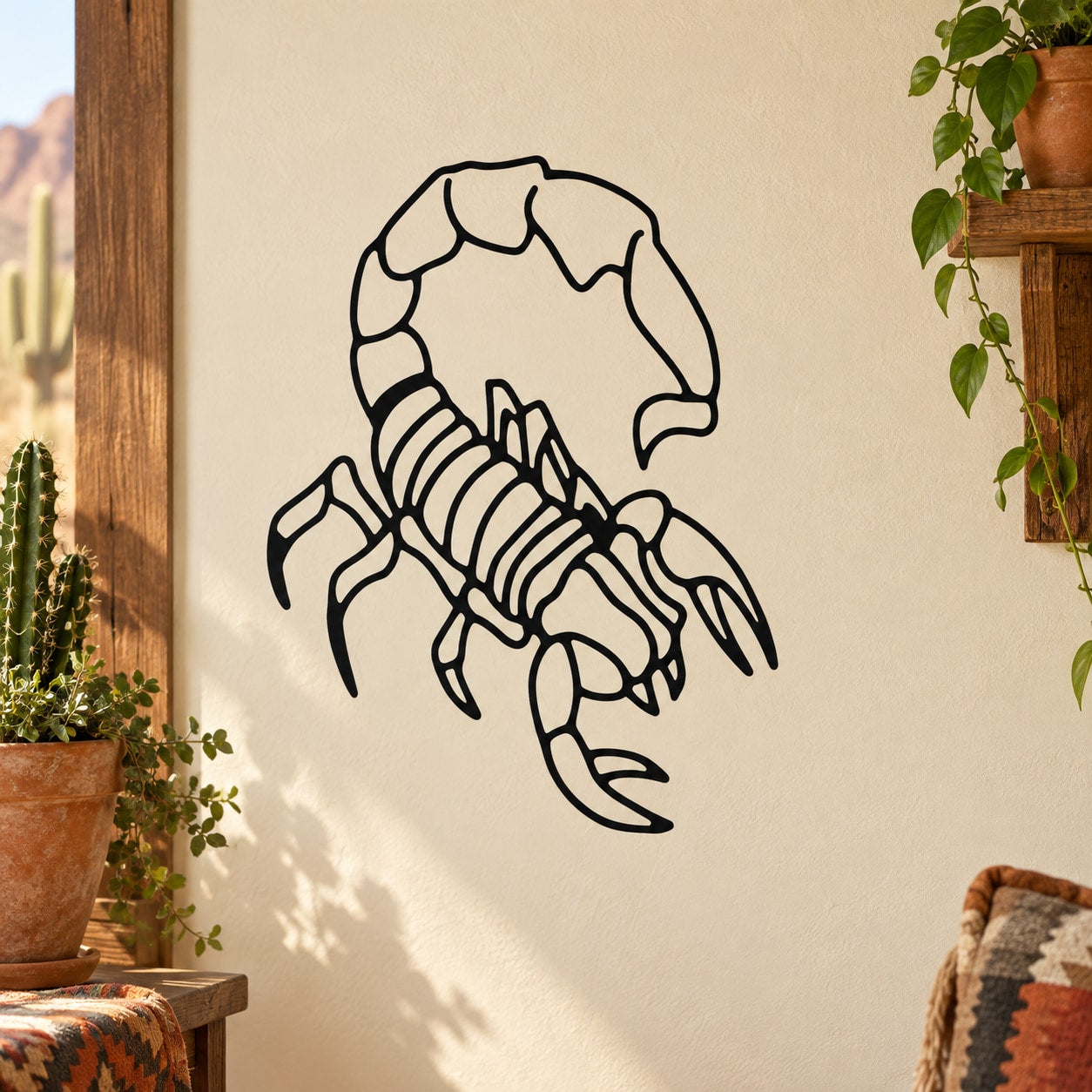 Black outline scorpion wall decal
