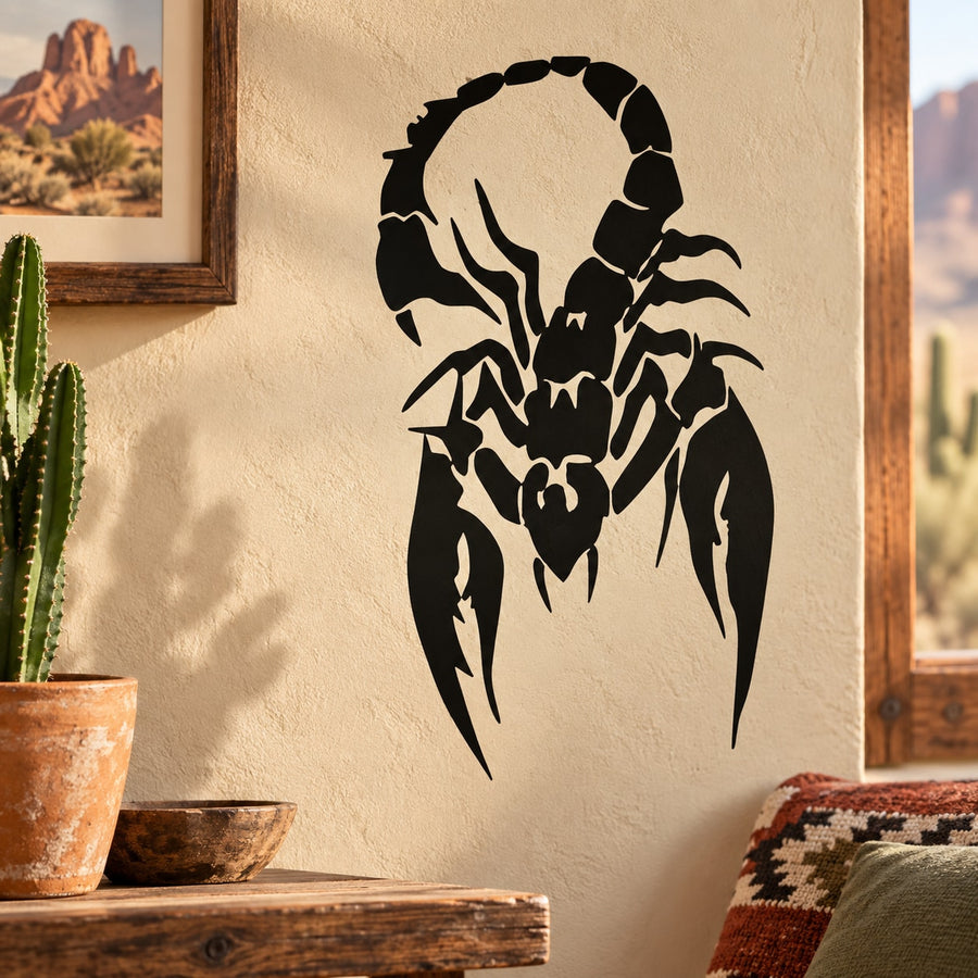 Black crawling scorpion wall decal silhouette