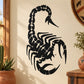 Black scorpion wall decal silhouette with curled tail and raised sting