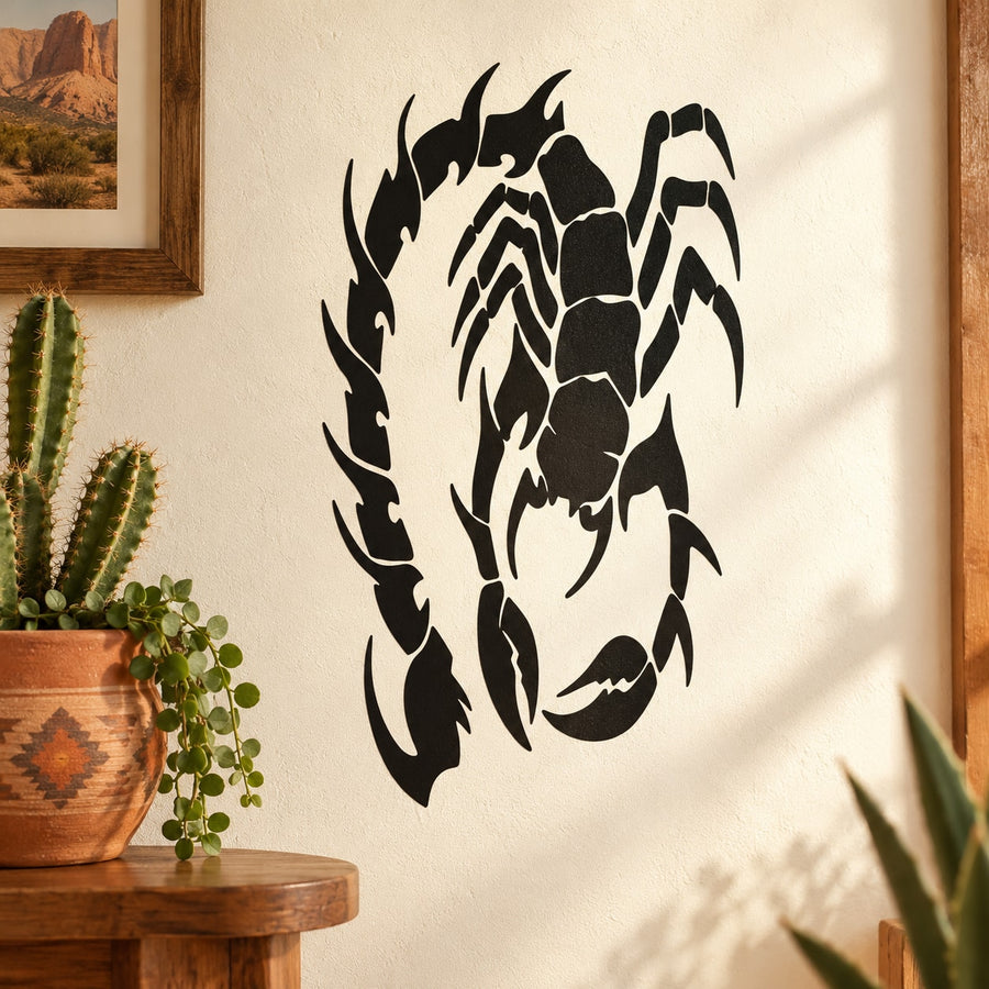 Black scorpion silhouette wall decal sticker