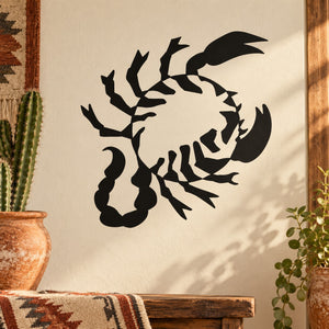 Black crab and scorpion wall decal with detailed claw and tail shapes