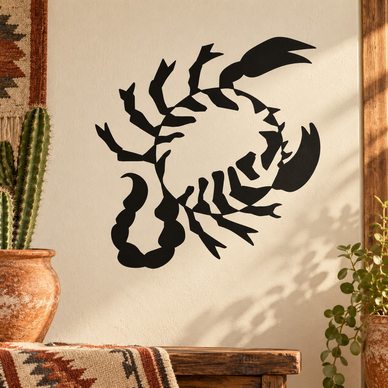 Black crab and scorpion wall decal with detailed claw and tail shapes