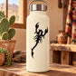 Black tribal scorpion decal on cream bottle