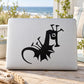 Kids abstract seahorse decal, black silhouette on light background sheet