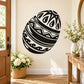 Intricately decorated Easter egg decal with bold black patterned oval design