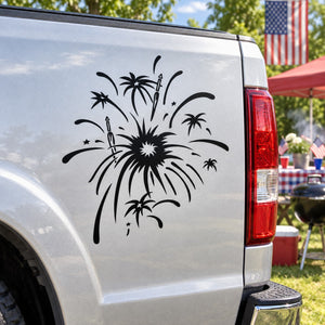 Black fireworks burst vinyl car window decal sticker