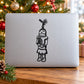 Nutcracker vinyl decal with a black nutcracker figure on a light background