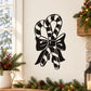 Black and white bow candy cane wall decal