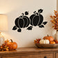 Thanksgiving pumpkin window vinyl decals, black leaf-and-pumpkin design