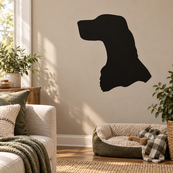 Black English setter head silhouette wall decal