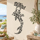 Black tribal hammerhead shark wall decal with ornate linework silhouette
