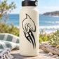 Water bottle with tribal fin shark decal