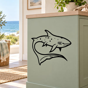 Whale shark wall decal with black outline and dotted pattern