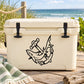 Diving shark and anchor decal with black outline graphic