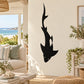 Black shark diving wall decal with single silhouette