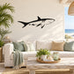 Mako shark wall decal with bold black silhouette